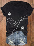 Dog High Five Short Sleeve Printed T-shirt