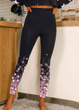 Gradient Glittering High Stretch Printed Pants