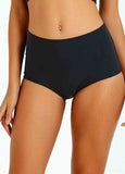 High Waisted Black Elastic Detail Swimwear Panty