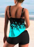 Floral Printed Ombre Beach Tankini Top