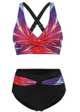 Geometric Print Halter High Waist Bikini Set