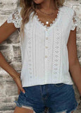 Lace Breathable Hollow Out Top