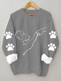 Dog High Five Casual Long-Sleeved Sweatshirt