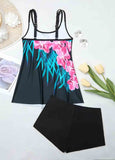 Floral Printed  Mid Waisted Tankini Set