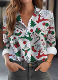 Christmas Element Open Cardigan Long Sleeve Women Shirt