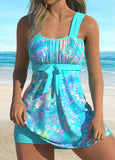 Elegant Tie-Dye Tummy Swimdress