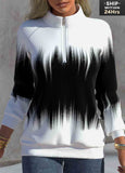 Zipper Ombre  Long Sleeve Sweatshirt