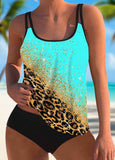 Ombre  Printed  Tankini Set