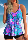 Asymmetry   Leaf Print Tankini  Set