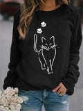 Women's Cute Cat Print Cat Lovers Casual Sweatshirt