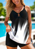 Tummy Contorl  Geometric Print Tankini Set