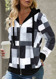 Zipper Print  Long Sleeve Sweatshirt