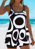 Abstract Print High Stretch Tankini Set