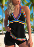 Tummy Tribal Print Patchwork  Tankini Set