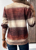 Patchwork Geometric Print Long Sleeve T Shirt