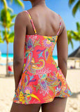 Tropical Tummy Control One Piece Swimdress Swimsuits