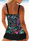 Circular Ring Mid Waisted  Tankini Set