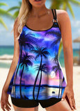 Circular Ring  Printed  Tankini Set