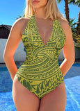 Women's Backless Tummy Control Swimwear One Piece Beach Swimsuits