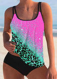 Ombre  Printed  Tankini Set