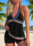 Tummy Tribal Print Patchwork  Tankini Set