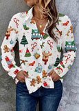 Christmas Element Open Cardigan Long Sleeve Women Shirt