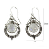 Silvery White Round Detail Metal Earrings