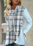 Plaid Long Sleeve Cowl Neck Sweatshirt