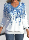 Leaf Print Long Sleeve Sweatshirt