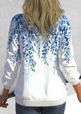 Leaf Print Long Sleeve Sweatshirt