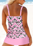 Mid Waisted Geometric Print Tankini Set