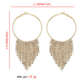 Gold Metal Round Rhinestone Detail Earrings