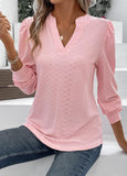 Light Pink Ruched Long Sleeve T Shirt