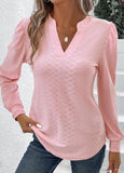 Light Pink Ruched Long Sleeve T Shirt