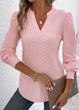 Light Pink Ruched Long Sleeve T Shirt