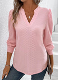 Light Pink Ruched Long Sleeve T Shirt