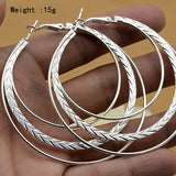 Silver Round Alloy Geometric Design Earrings