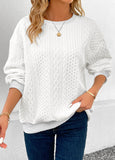 Blue Patchwork Long Sleeve Round Neck Sweatshirt