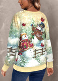 Multi Color Christmas Print Round Neck Sweatshirt