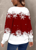 Patchwork Christmas Print Long Sleeve Sweatshirt