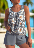 Bowknot Floral Print  Tankini Set