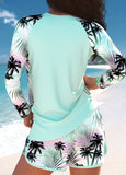 Patchwork Tropical Plants Print Tankini Set