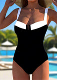 Cut Out Bowknot Black One Piece Swimwear