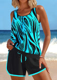 Patchwork Geometric Print   Tankini Set