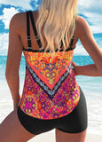 Bowknot Tribal Print Multi Color Tankini Set