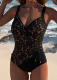 Lace Black Tie One Piece Swimwear