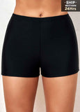 Mid Waisted Elastic Detail Swimwear Shorts