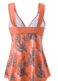 Surplice  Floral Print Swimdress and Panty