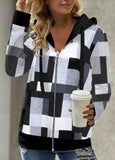 Zipper Print  Long Sleeve Sweatshirt