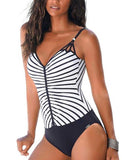 Strap V-Neck One-piece Swimsuits